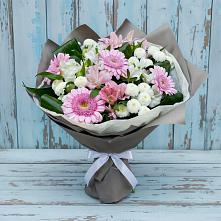 Букет цветов из:  Герберы, Альстромерии и Хризантемы в Сарс