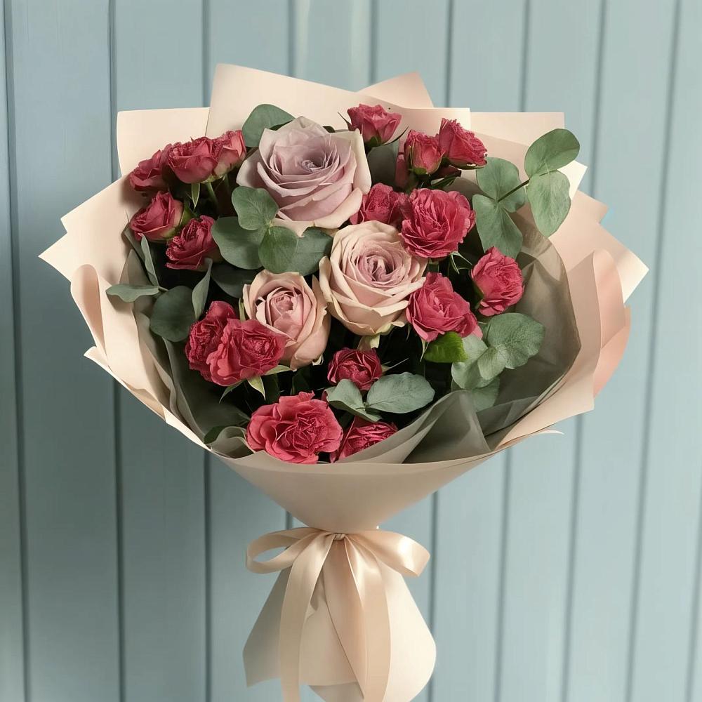 Букет цветов из: Гвоздики и Розы в Сарс