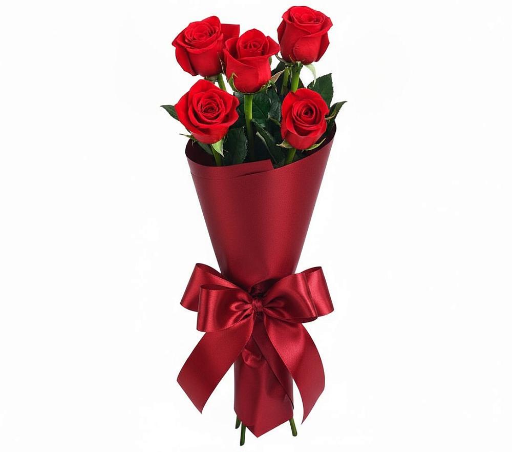 Букет 5 Красных роз Эдлесс Лав в Сарс