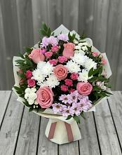 Букет цветов из:  Альстромерии, Гвоздики, Розы и Хризантемы #REPLACE_PRED# Сарс