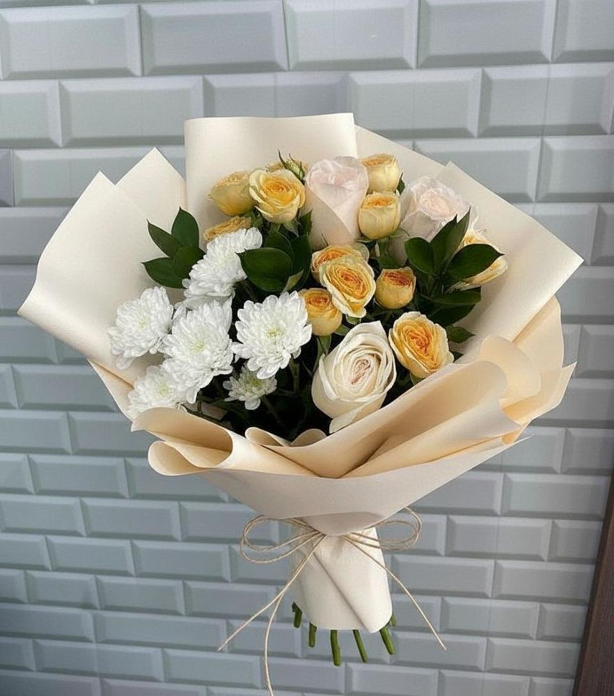 Букет цветов из: Розы и Хризантемы в Сарс