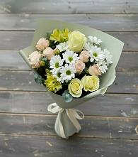 Букет цветов из:  Альстромерии, Розы и Хризантемы в Сарс