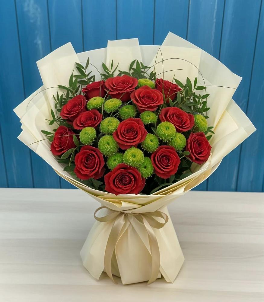 Букет цветов из: Розы и Хризантемы в Сарс