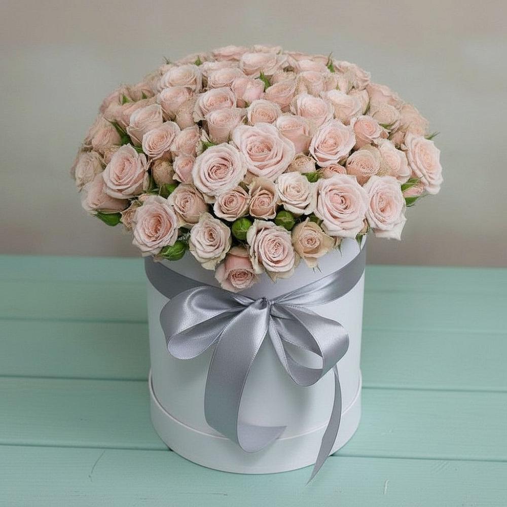 Цветочная композиция из Розы в шляпной коробке в Сарс